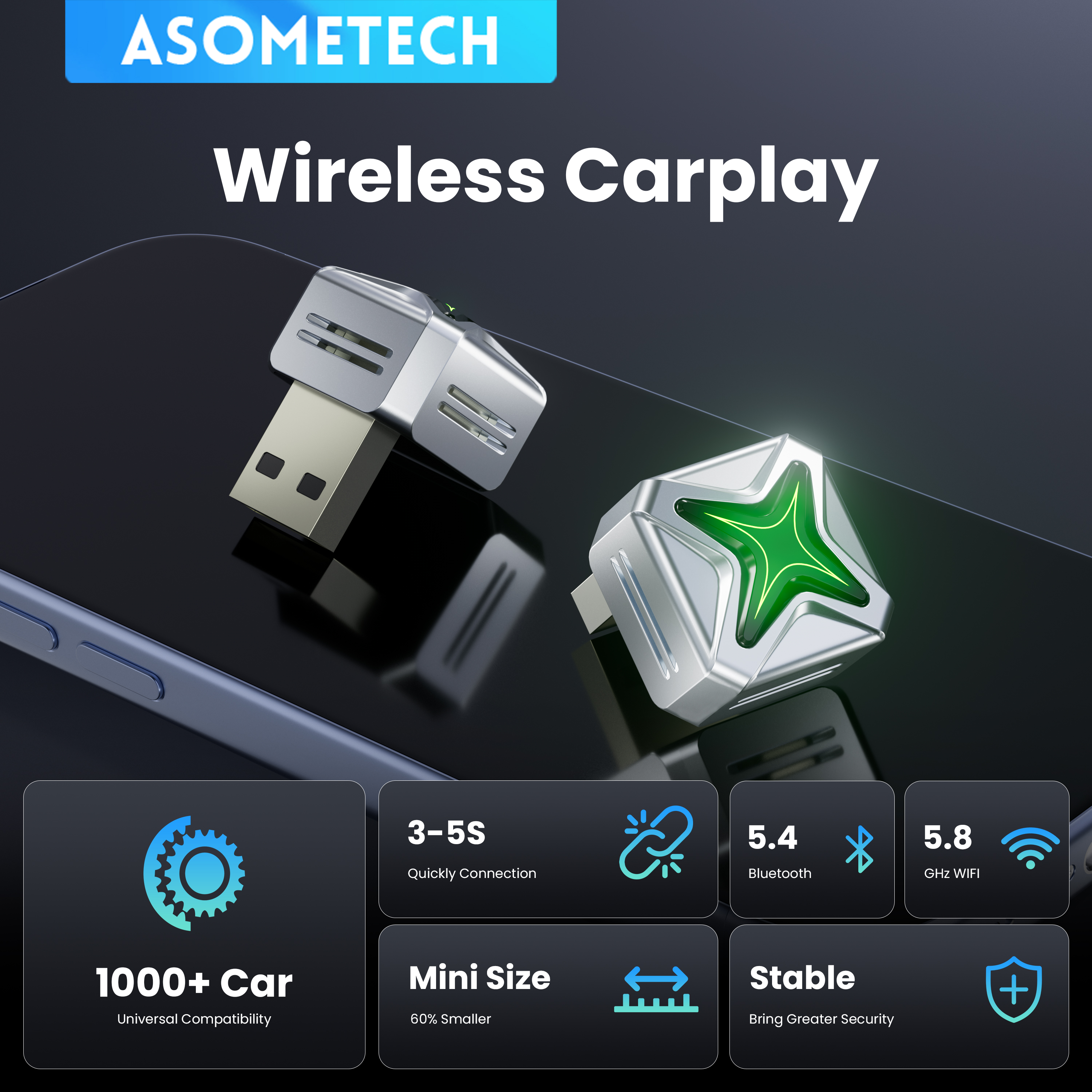 Smart Home Usb - Wireless CarPlay Android Auto USB Adapter