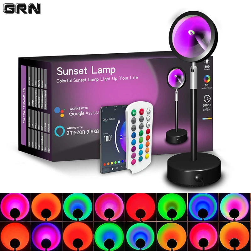 Smart LED Sunset Lamp Colorful - Smart Home Room บทวิจารณ์และราคา
