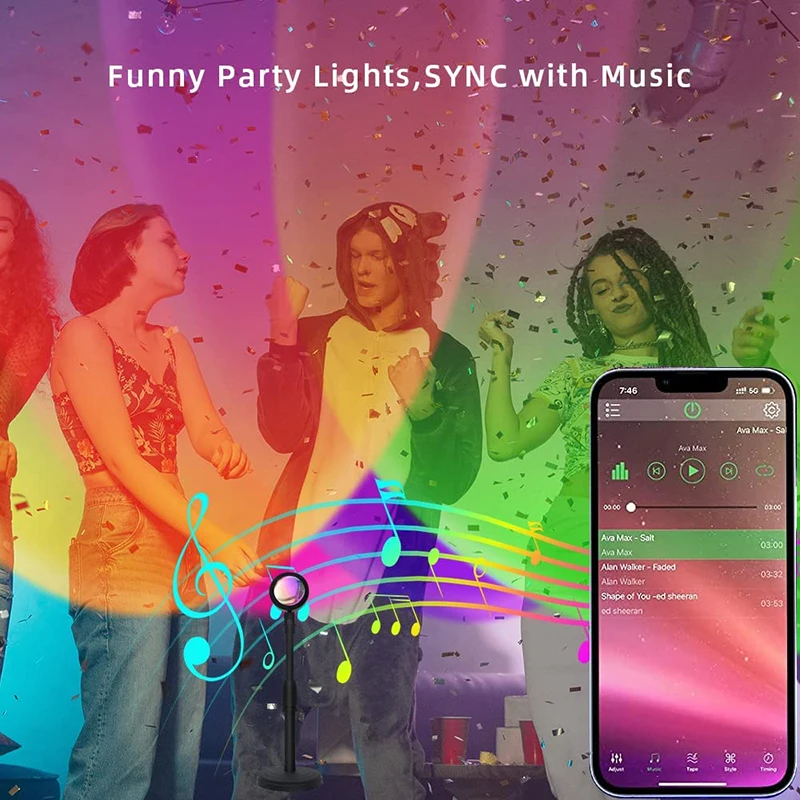 Smart LED Sunset Lamp Colorful - Smart Home Room บทวิจารณ์และราคา