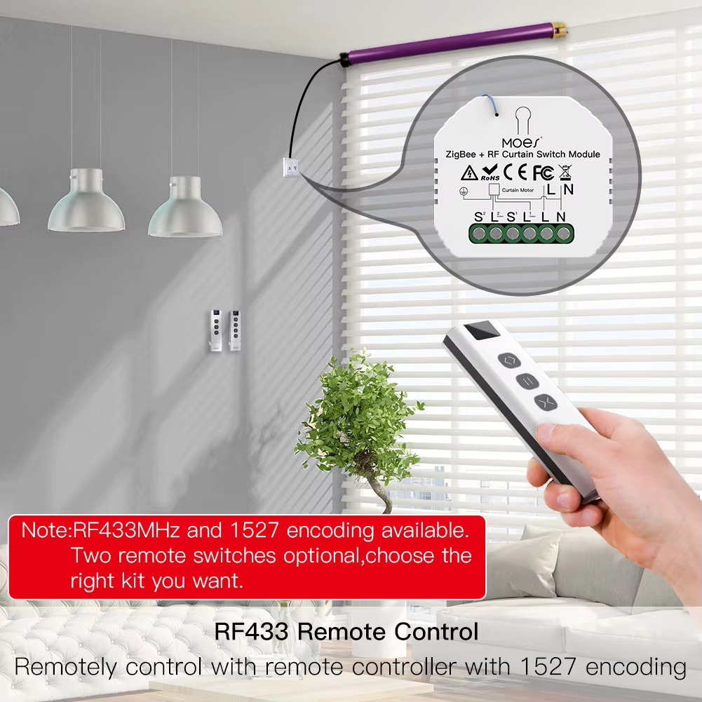 MOES ZigBee Smart RF433 Curtai - Curtain Motor บทวิจารณ์และราคา