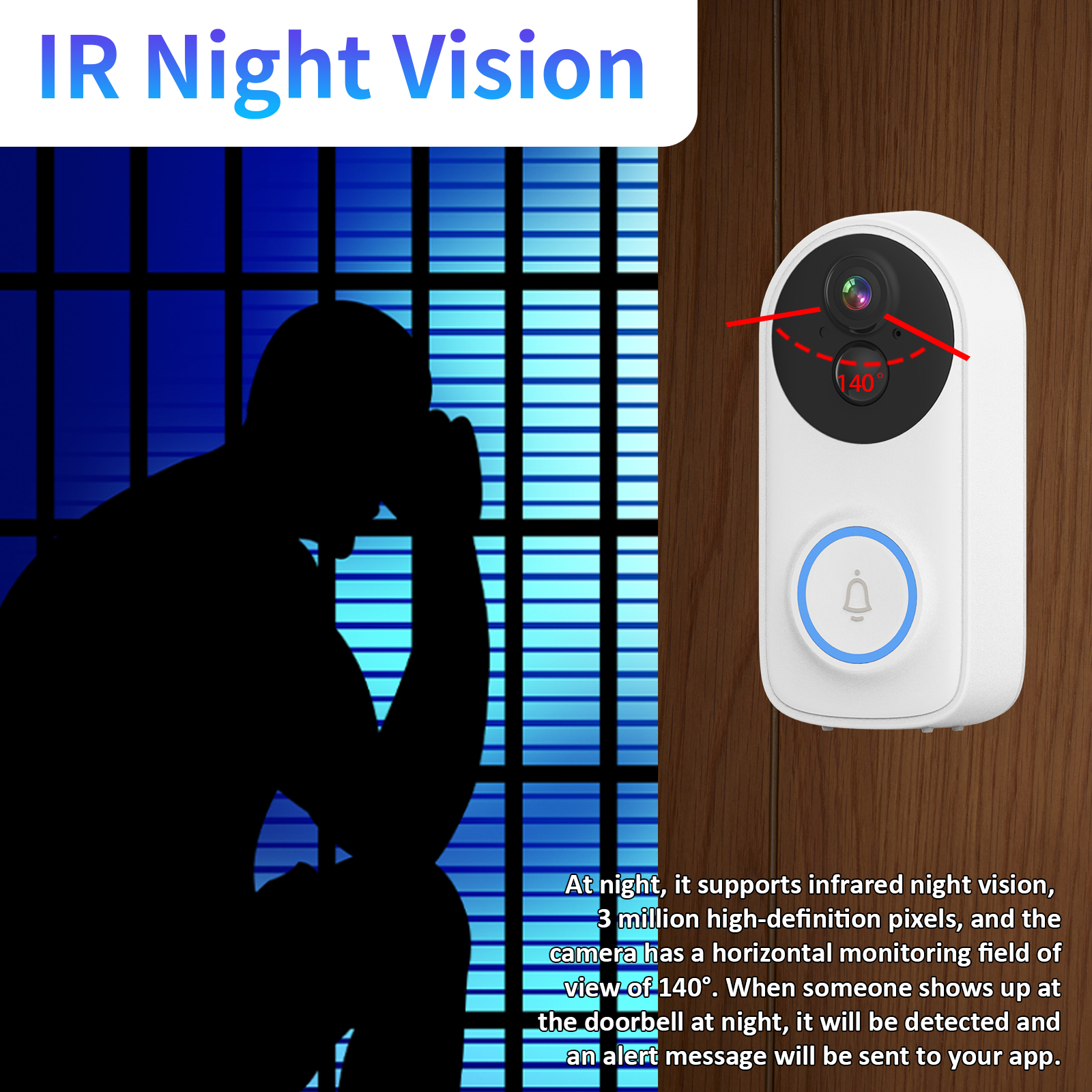 3MP 1296P iCsee APP Wireless W - Wifi Doorbell Camera บทวิจารณ์และราคา