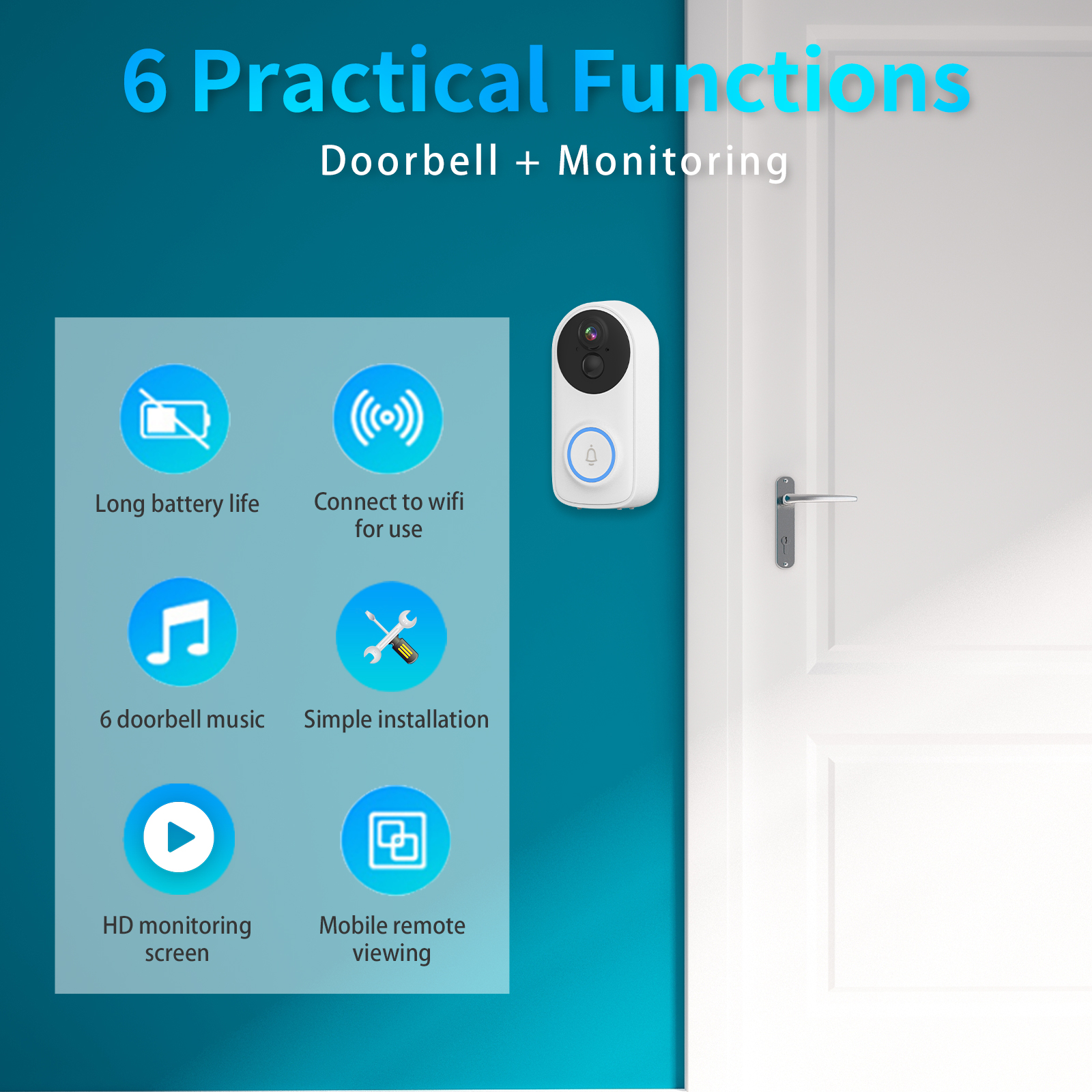 3MP 1296P iCsee APP Wireless W - Wifi Doorbell Camera บทวิจารณ์และราคา