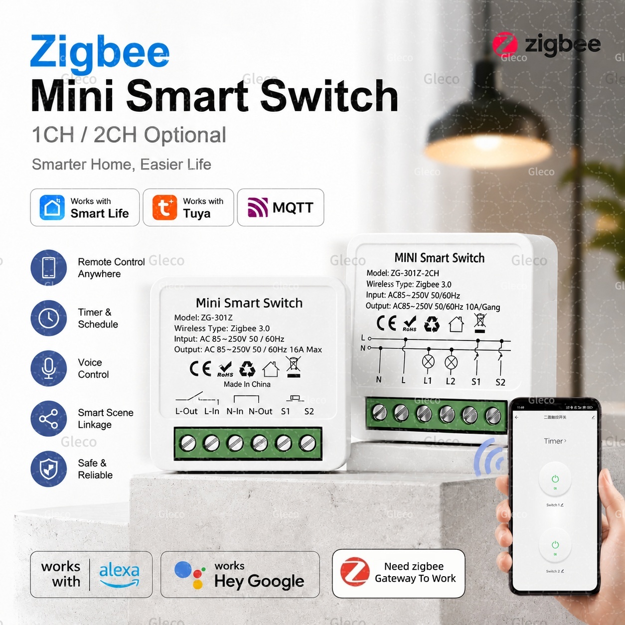 Zigbee Tuya Smart Switch Smart - Smart Home Zigbee Gateway บทวิจารณ์และราคา