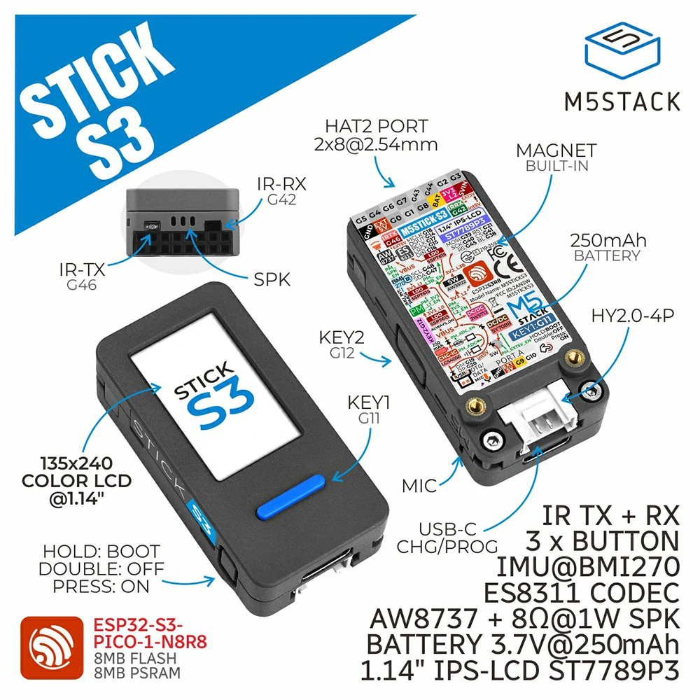 M5Stack M5StickS3 ESP32-S3 IoT - Smart Home Room บทวิจารณ์และราคา
