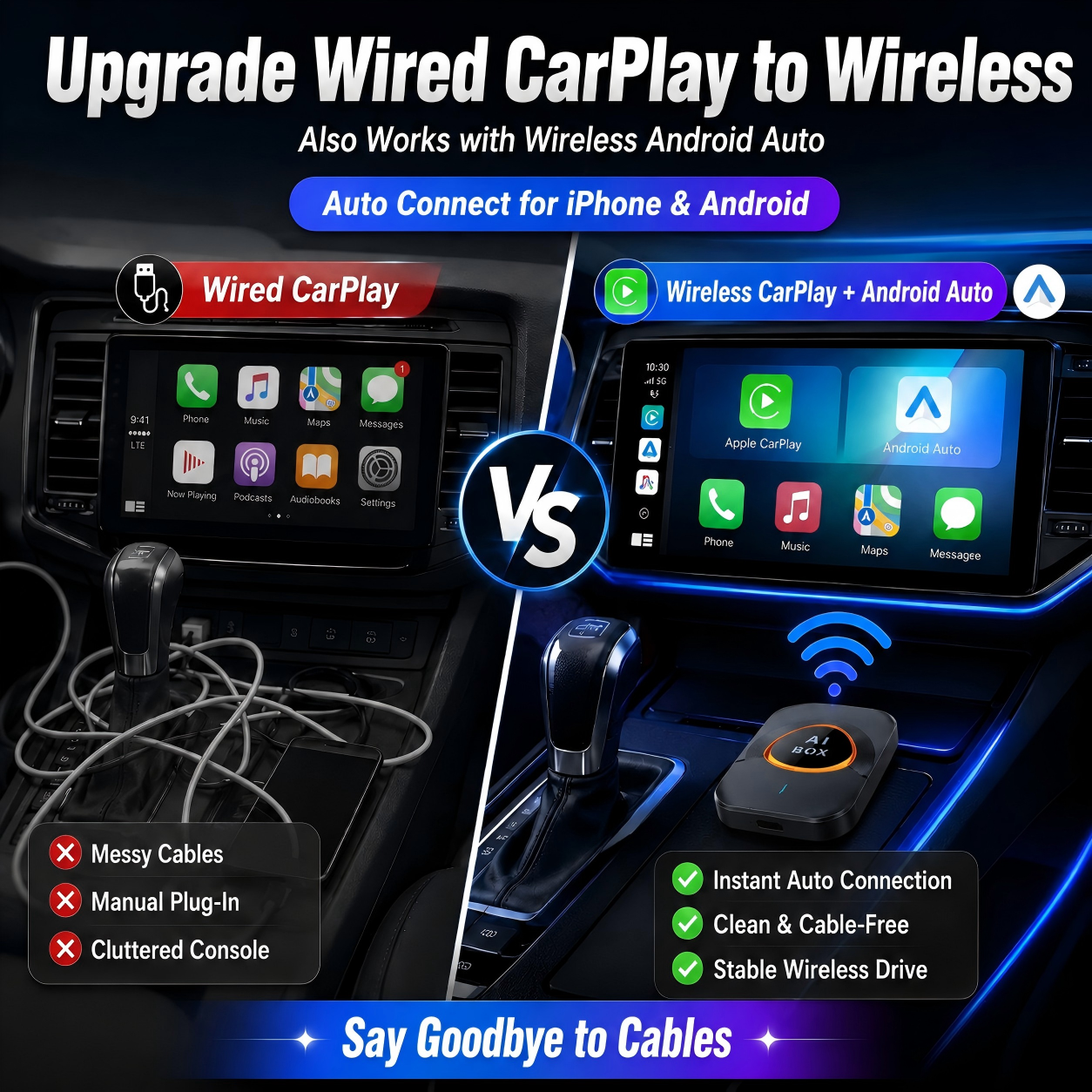 Carplay AI Box Android 15 Wire - Smart Home Tv บทวิจารณ์และราคา
