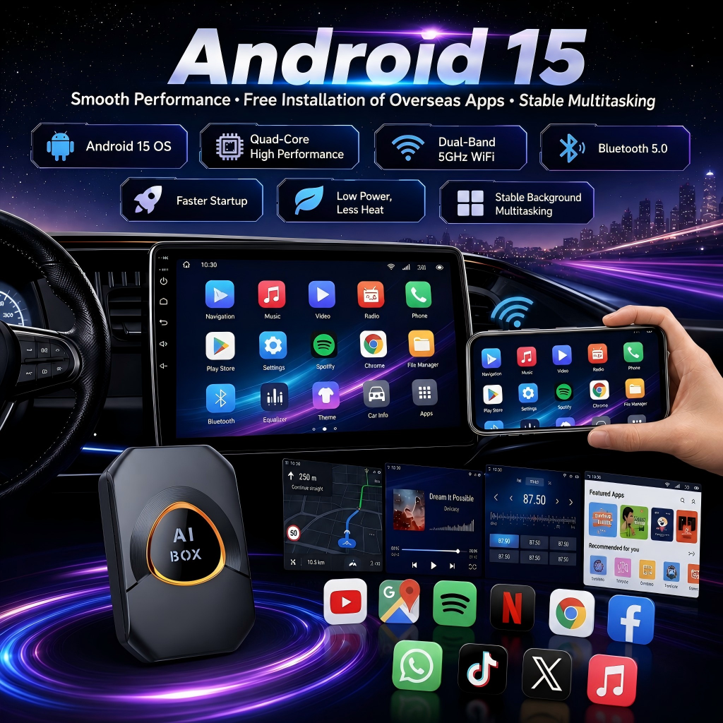 Carplay AI Box Android 15 Wire - Smart Home Tv บทวิจารณ์และราคา