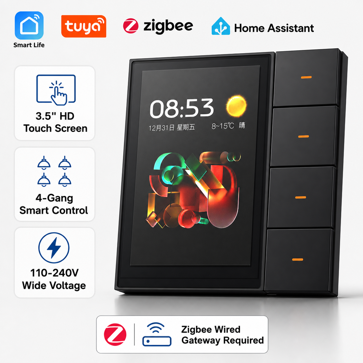 F3-pro Tuya Smart Panel ZigBee - Smart Home Room บทวิจารณ์และราคา
