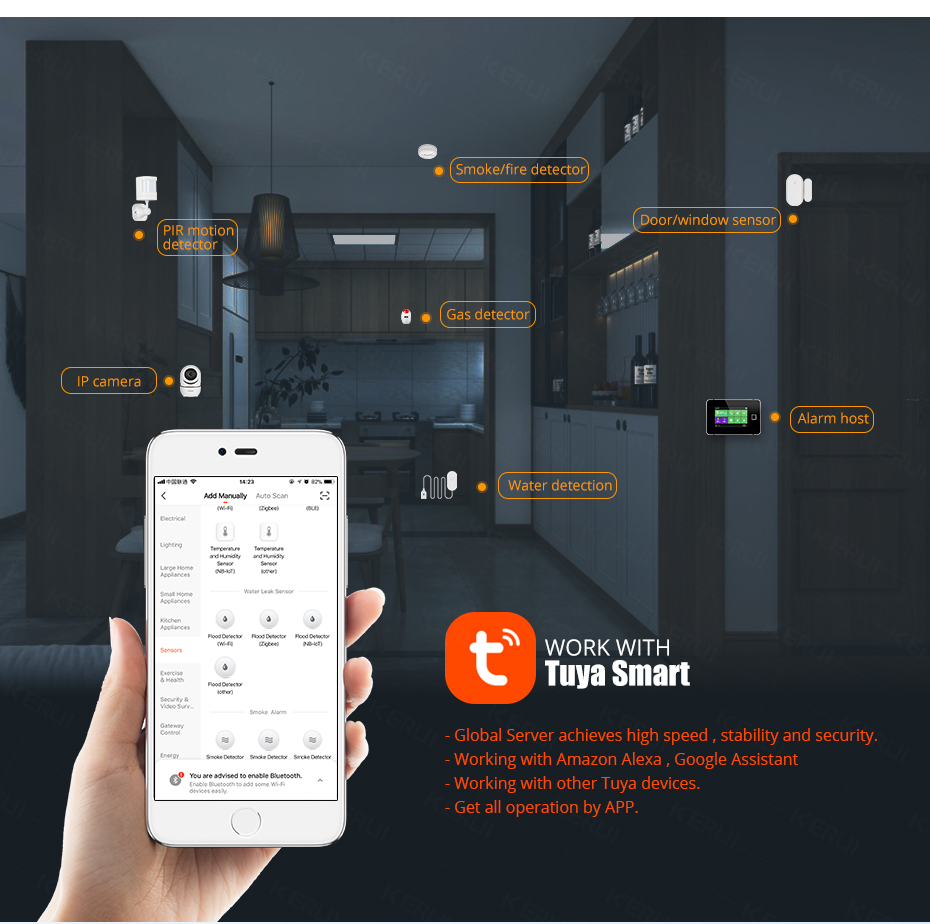 KERUI Smart  WiFi Water Sensor - Smart Home Kitchen บทวิจารณ์และราคา