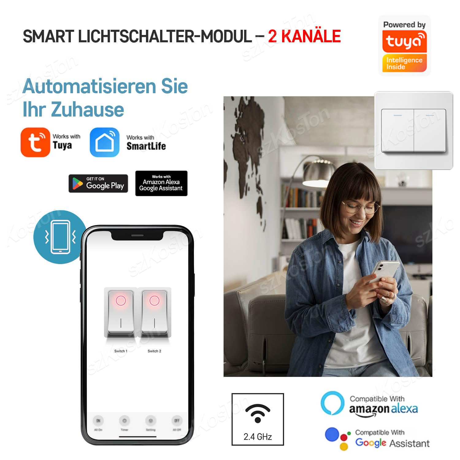 16A Tuya WiFi Smart Switch Mod - Smart Home Voice Control บทวิจารณ์และราคา