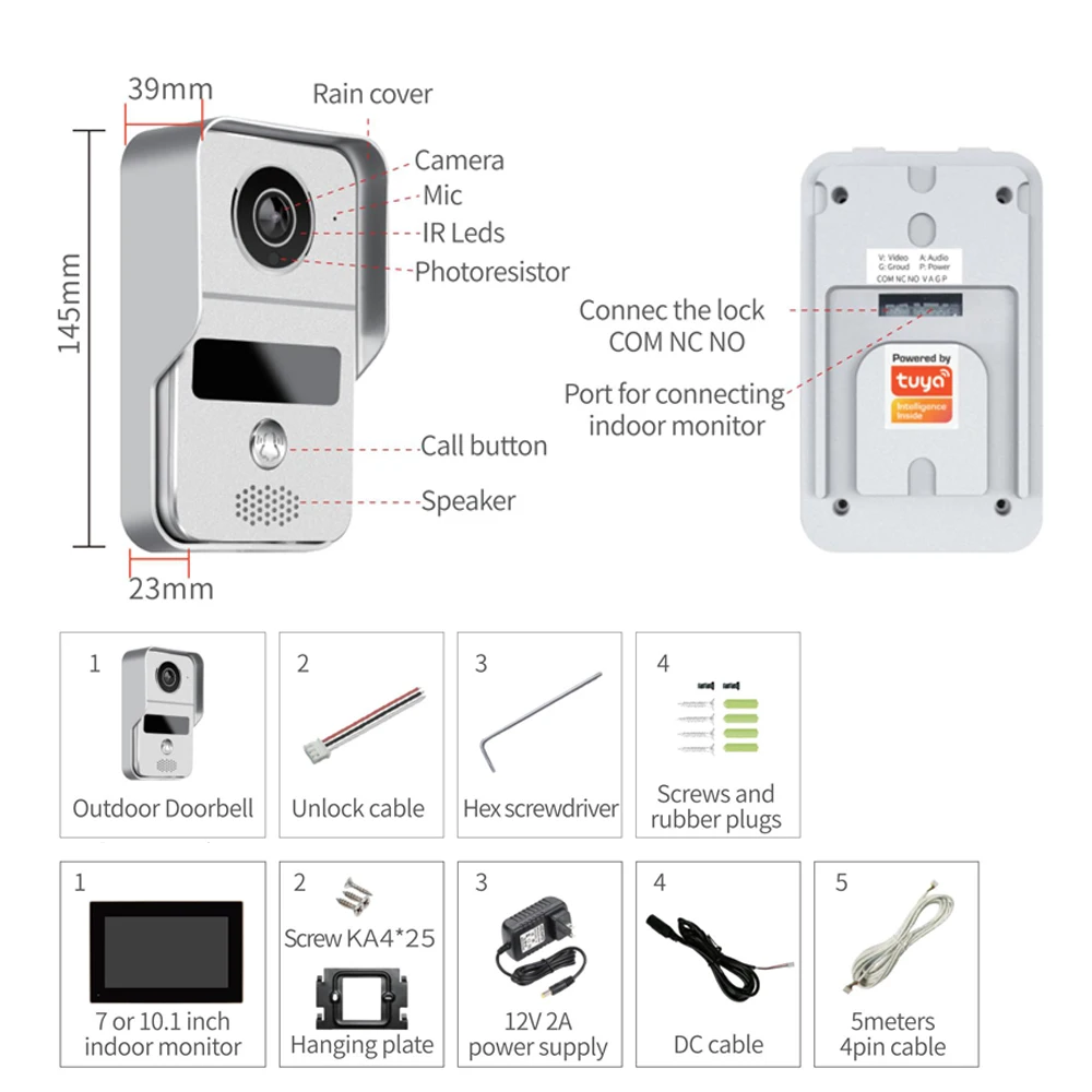 Door Intercom Doorbell, 10.1 I - Wifi Doorbell Camera บทวิจารณ์และราคา