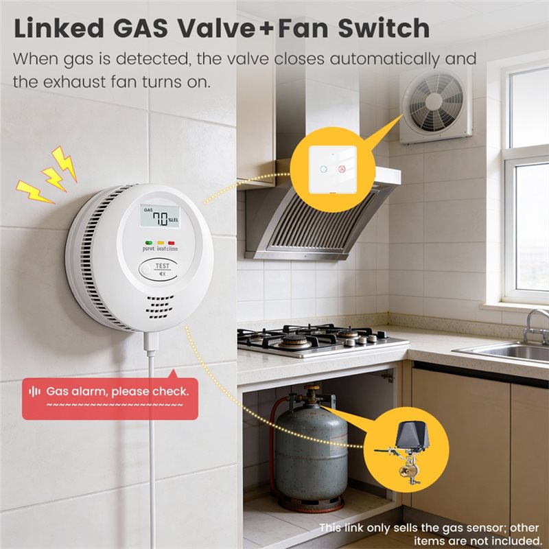 Tuya Smart Home Wifi Gas Leak  - Smart Home Kitchen บทวิจารณ์และราคา