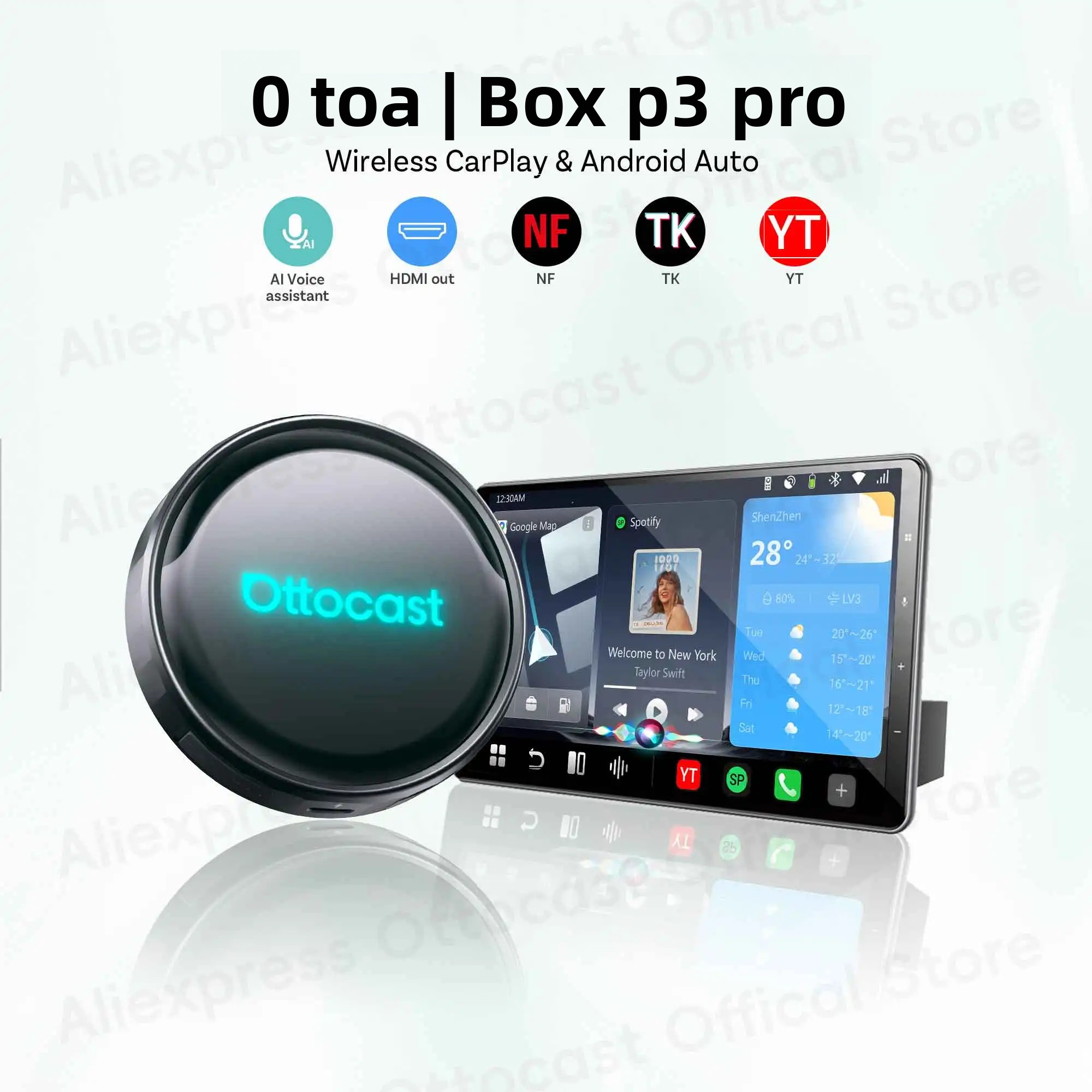 OTTOCAST P3 PRO AI Box Android - Smart Home Tv บทวิจารณ์และราคา